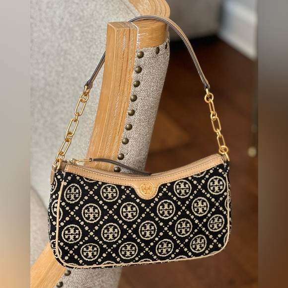 Tory Burch T Monogram Chenille Studio Shoulder Bag - Picture 14 of 16